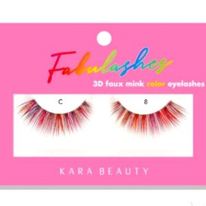 Kara Beauty C8 FABULASHES 3D FAUX MINK COLOR LASHES/Rainbow